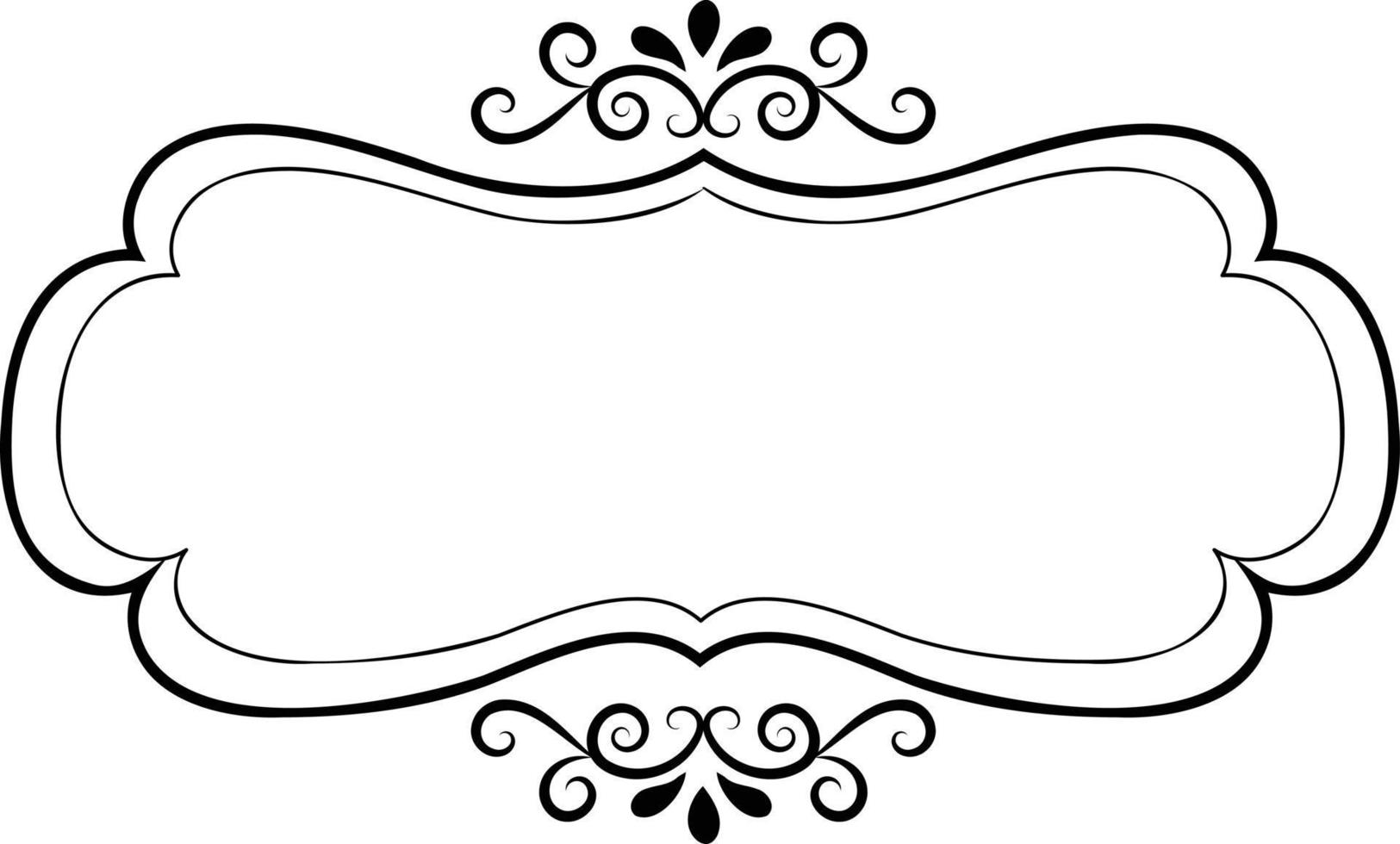 Black ornamental frame element vector