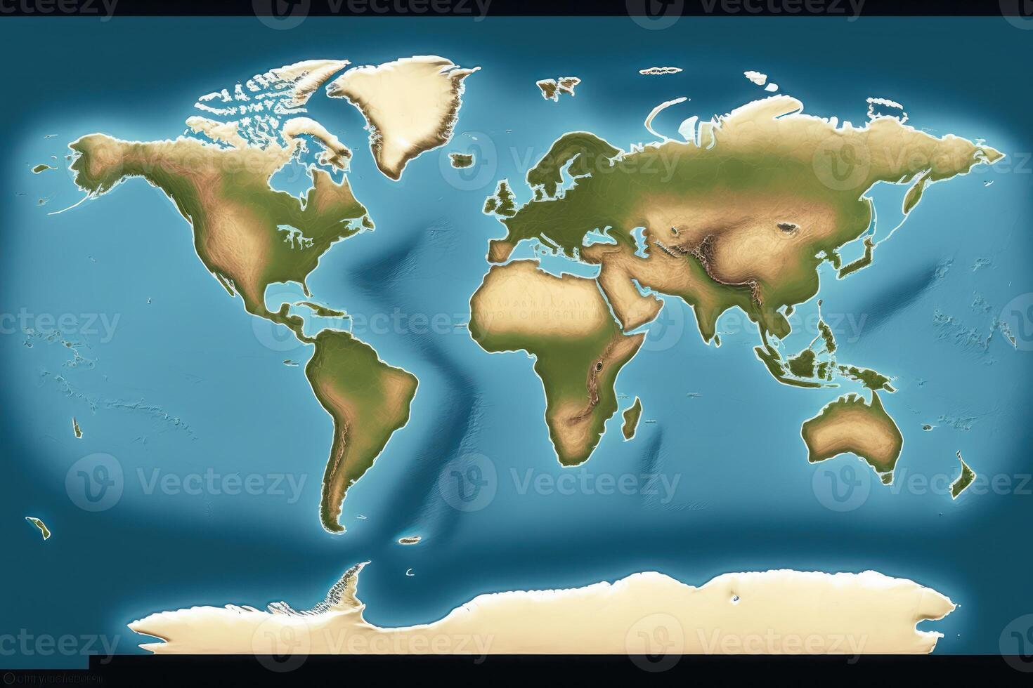 World map with horizon. photo