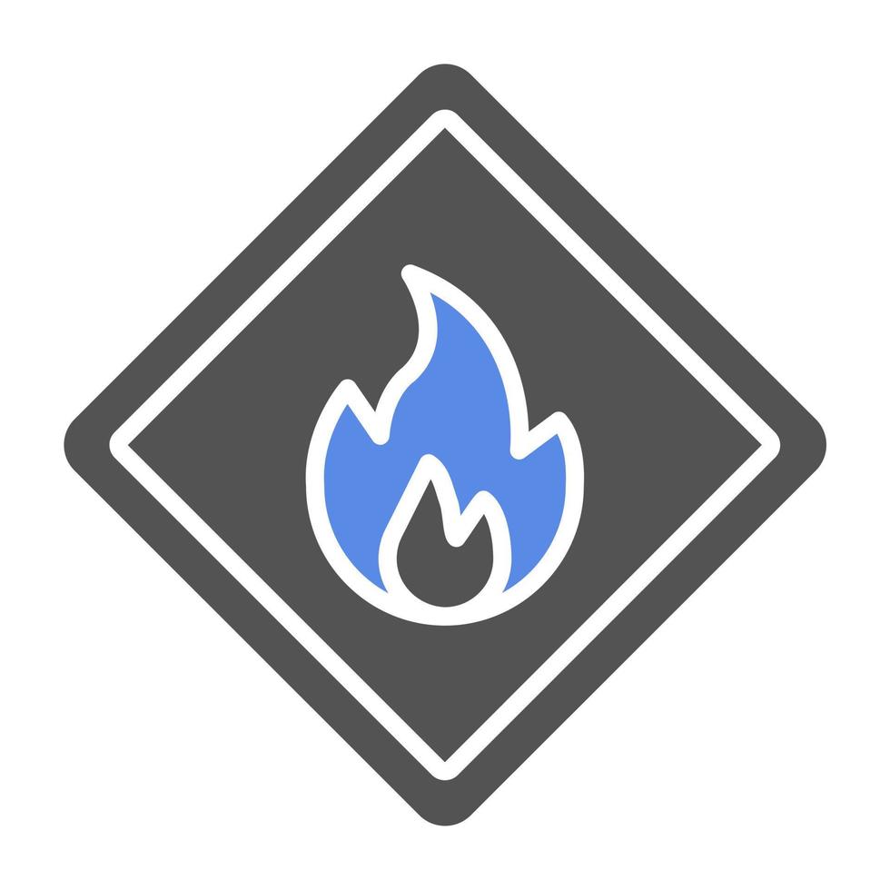 fuego peligro vector icono estilo