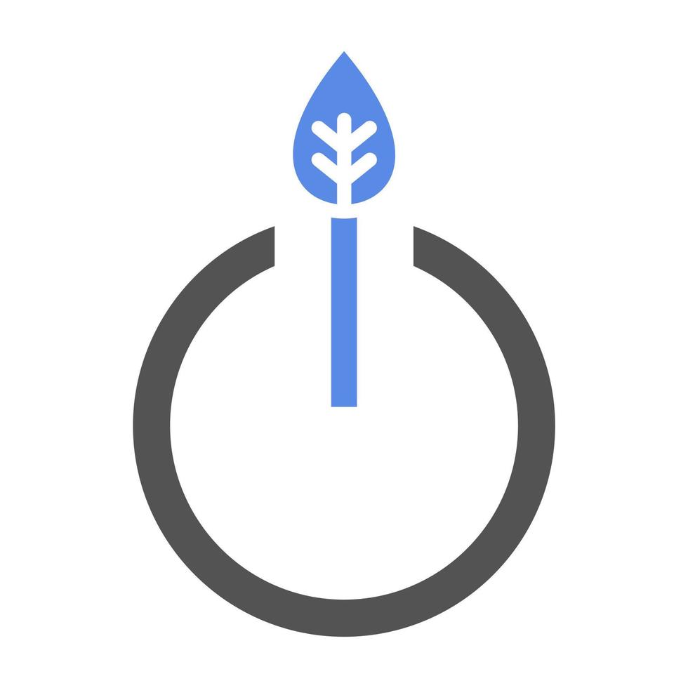 Eco Power Button Vector Icon Style