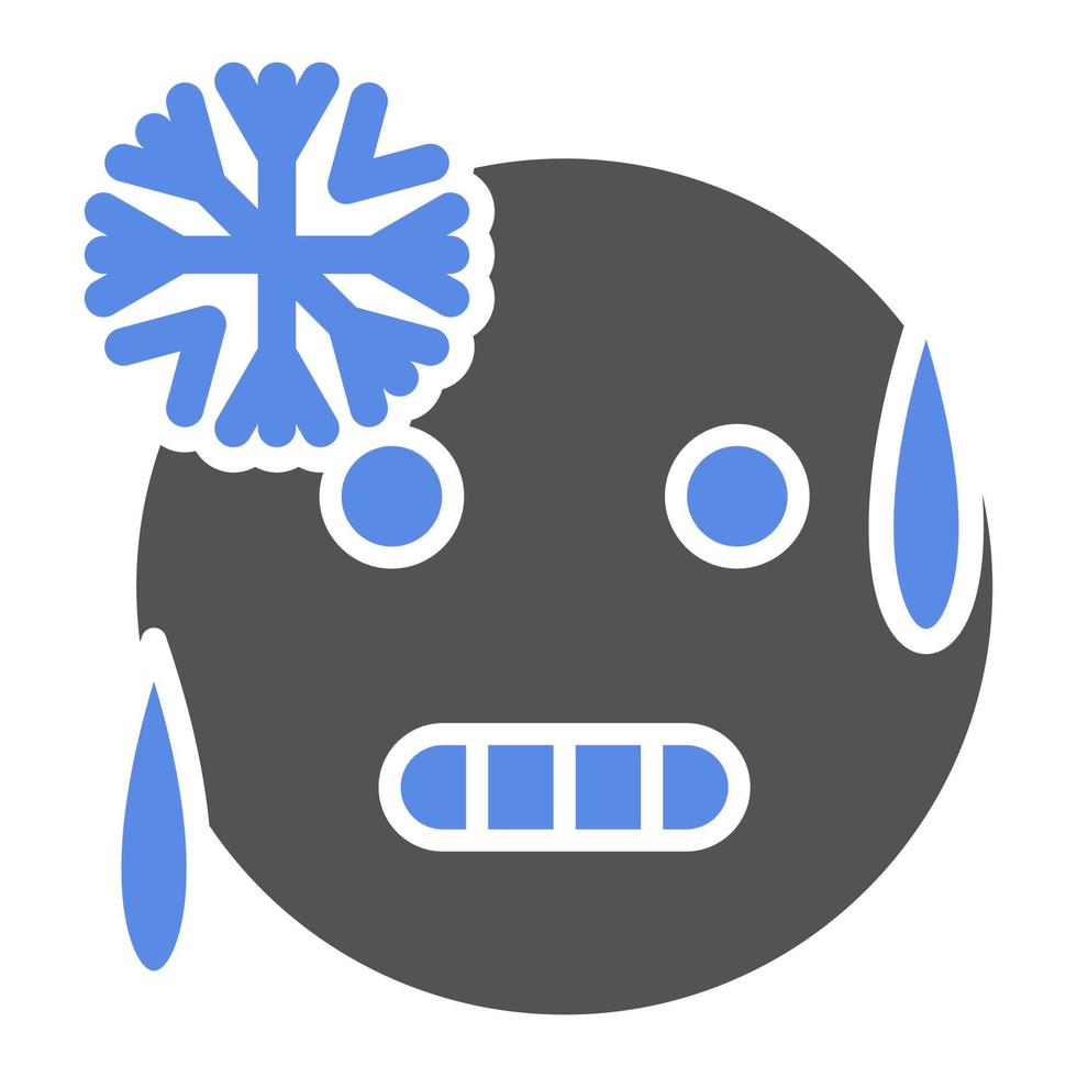 Cold Face Vector Icon Style