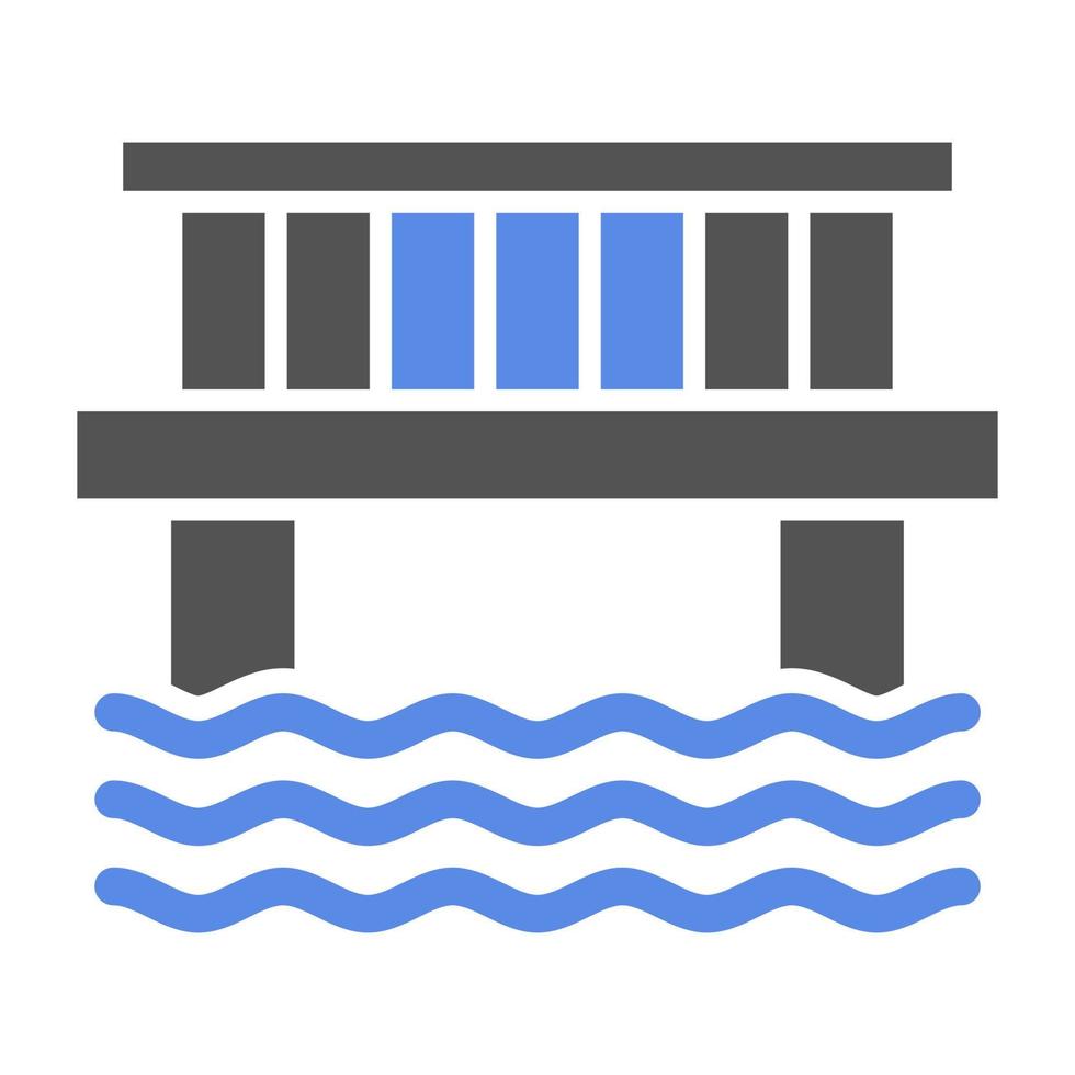 Water Bridge Vector Icon Style