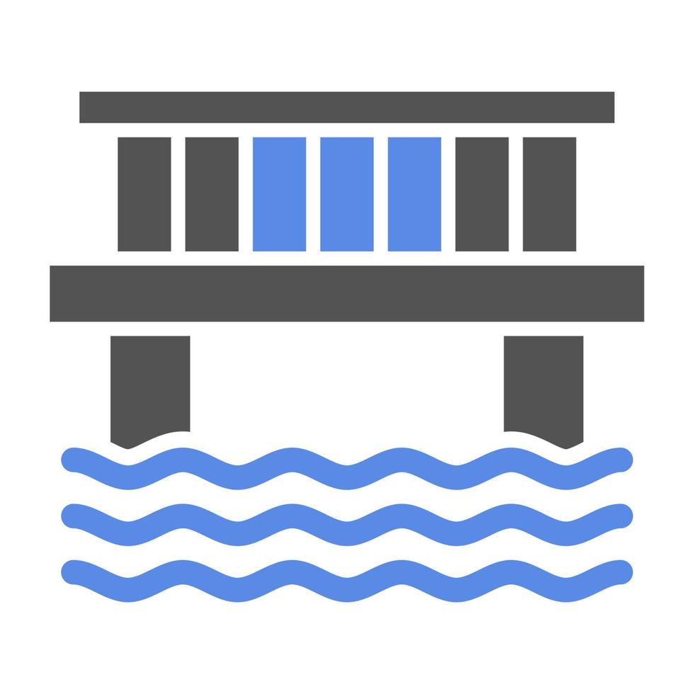 Water Bridge Vector Icon Style