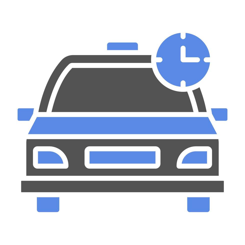 Busy Taxi Vector Icon Style