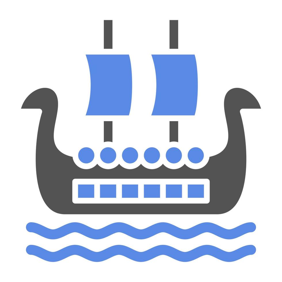 Viking Ship Vector Icon Style