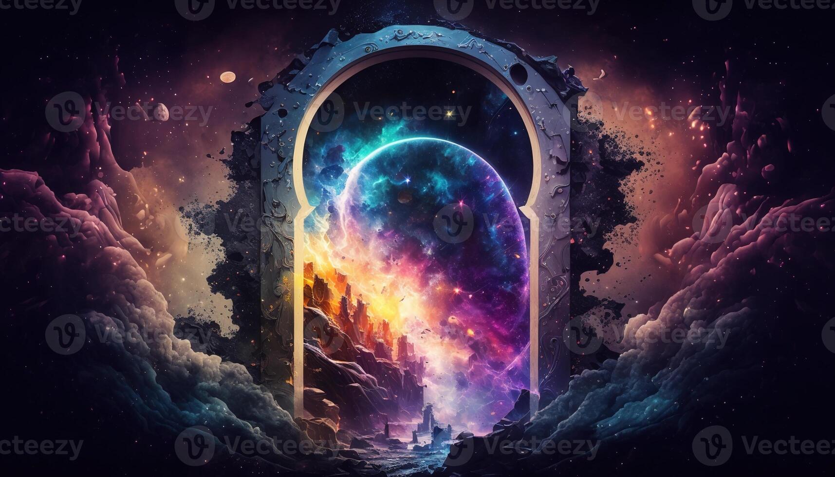 interdimensional gate that connects between our world and another world. photo