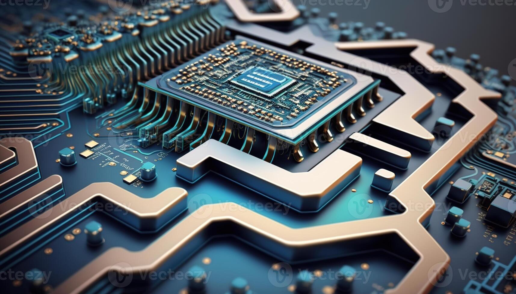 AI. Circuit board. Technology background. Central Computer Processors CPU concept. Motherboard digital chip. Tech science background. illustration photo