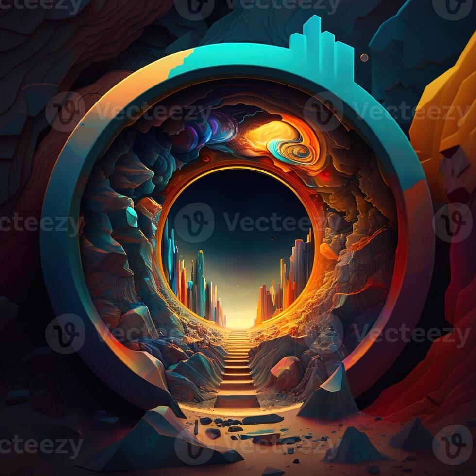 interdimensional gate that connects between our world and another world. photo