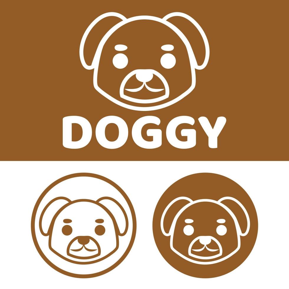 Cute Kawaii head dog puppy Mascot Cartoon Logo Design Icon Illustration Character vector art. for every category of business, company, brand like pet shop, product, label, team, badge, label