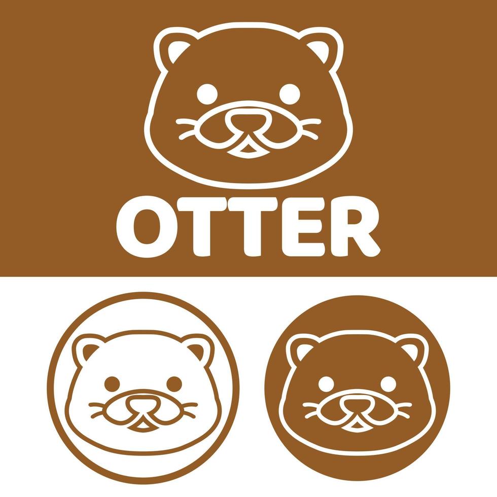 Cute Kawaii head otter Mascot Cartoon Logo Design Icon Illustration Character vector art. for every category of business, company, brand like pet shop, product, label, team, badge, label