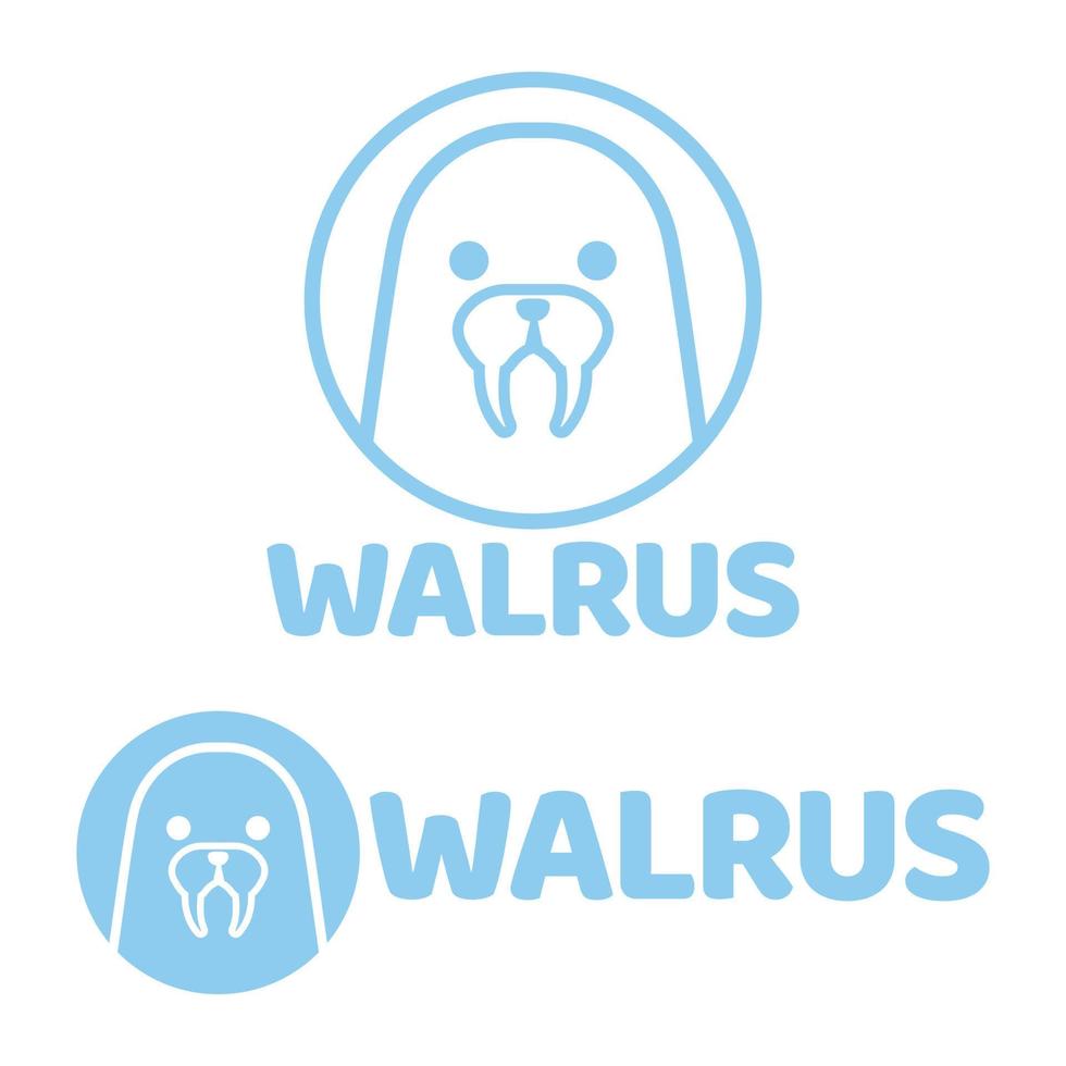 Cute Kawaii head walrus seal Mascot Cartoon Logo Design Icon Illustration Character vector art. for every category of business, company, brand like pet shop, product, label, team, badge, label