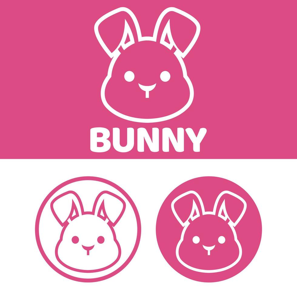 Cute Kawaii head rabbit bunny Mascot Cartoon Logo Design Icon Illustration Character vector art. for every category of business, company, brand like pet shop, product, label, team, badge, label