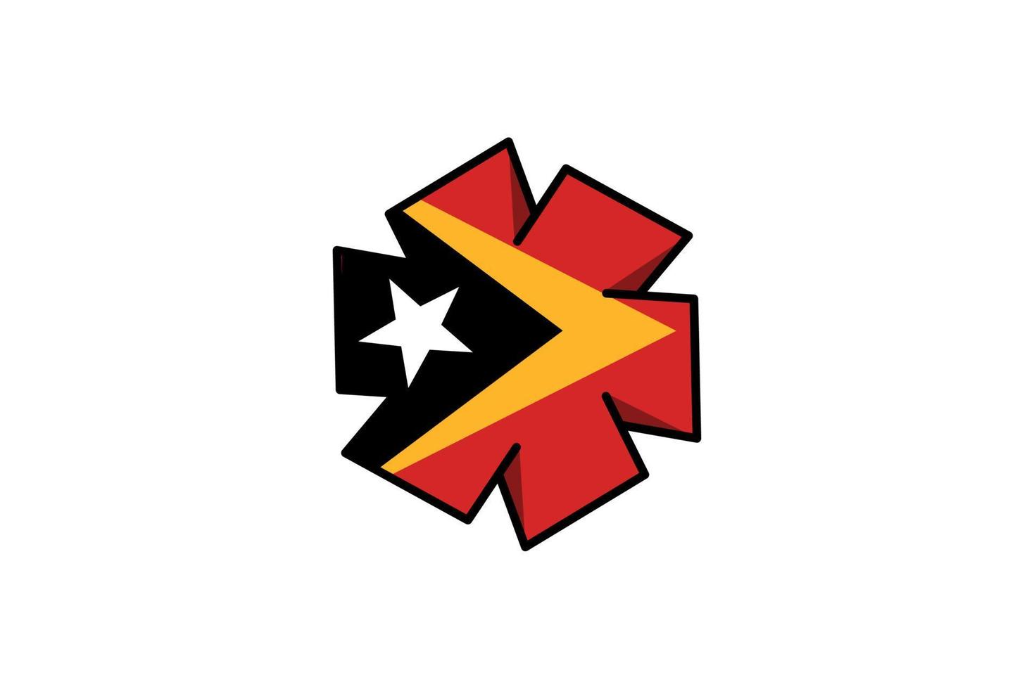 East Timor flag icon, illustration of national flag design with elegance concept vector