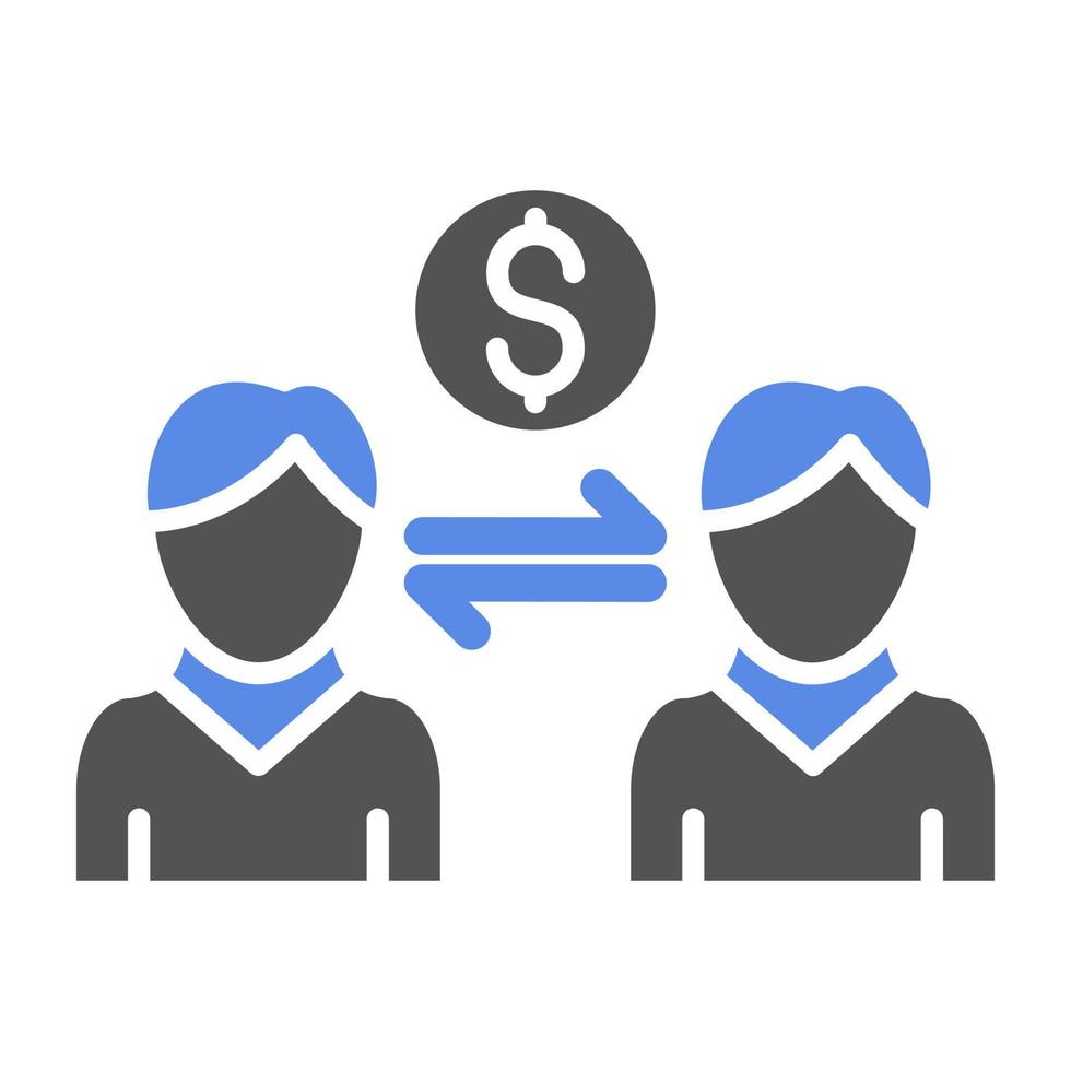 Peer to Peer Lending Vector Icon Style