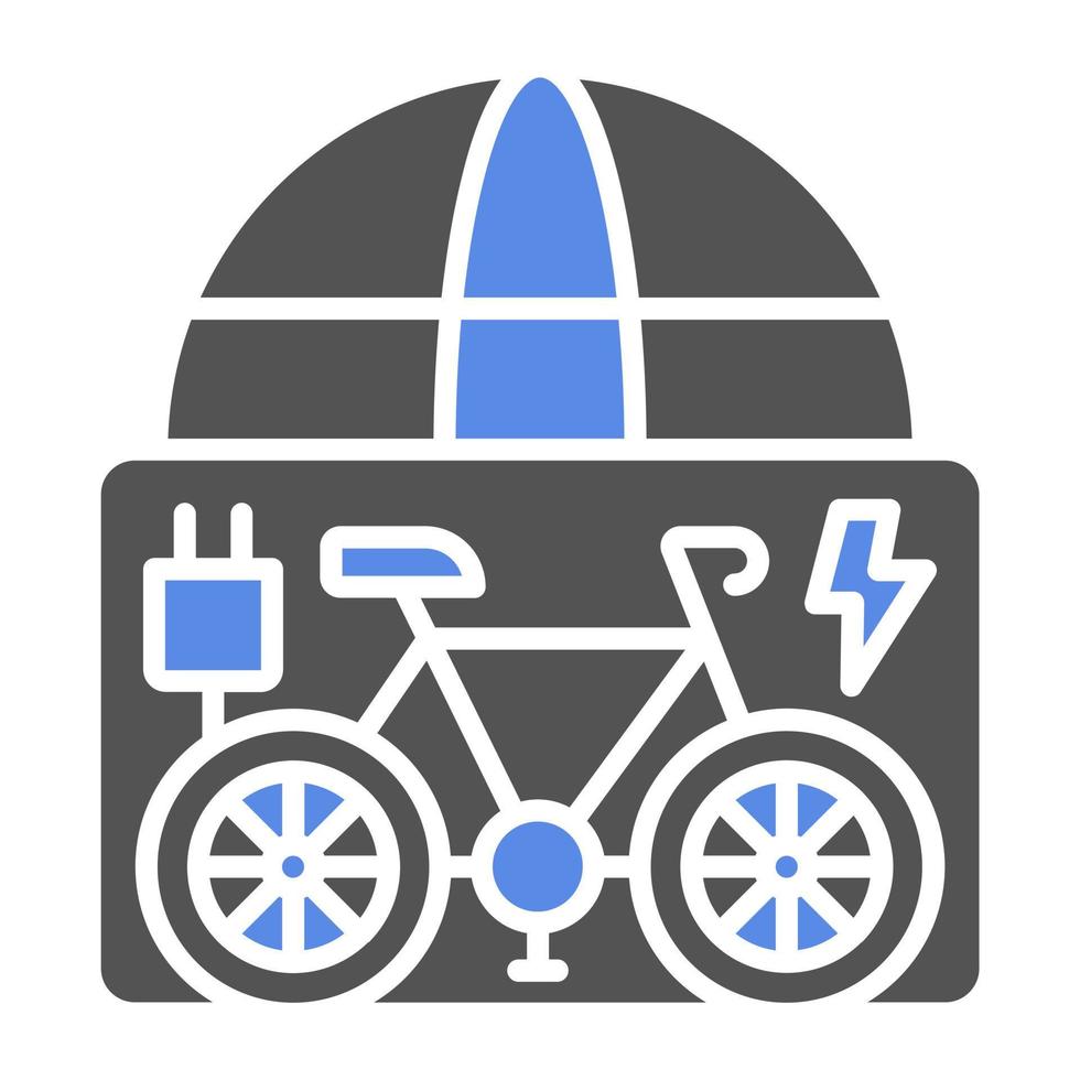 eléctrico bicicleta ciudad excursión vector icono estilo