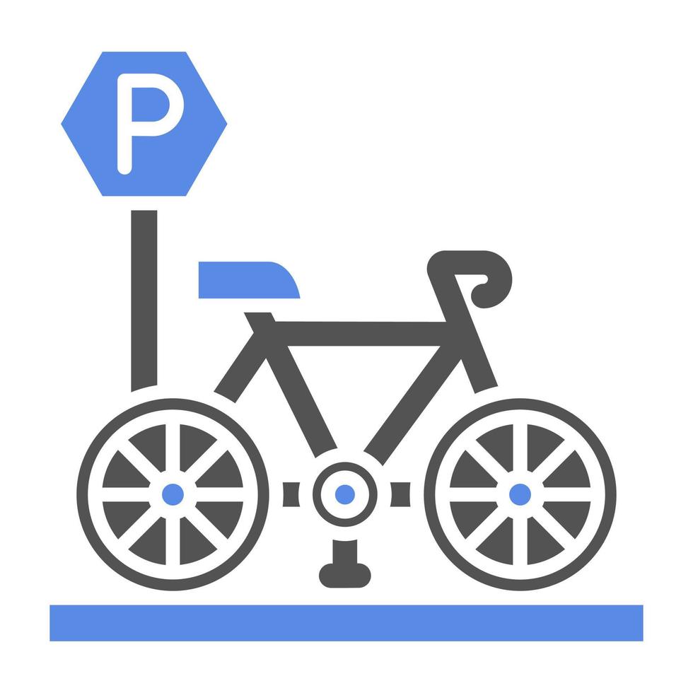 Bicycle Parking Vector Icon Style