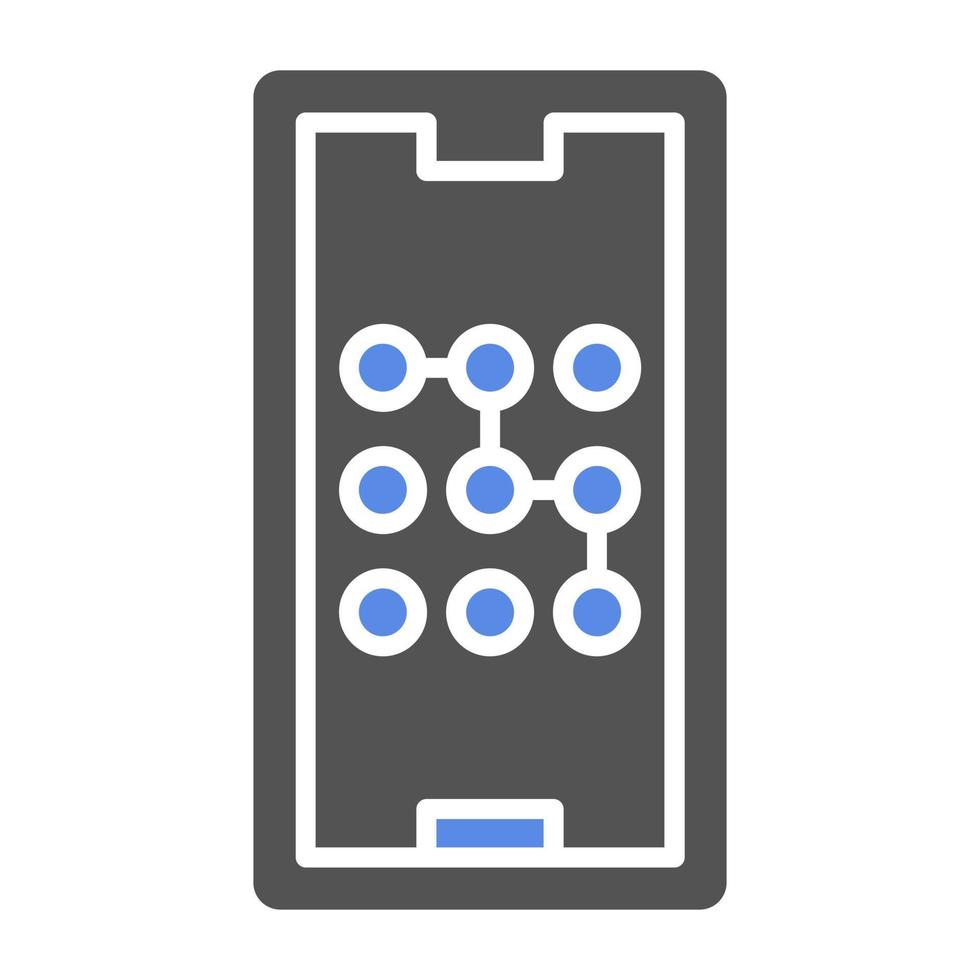 Mobile Pattern Lock Vector Icon Style