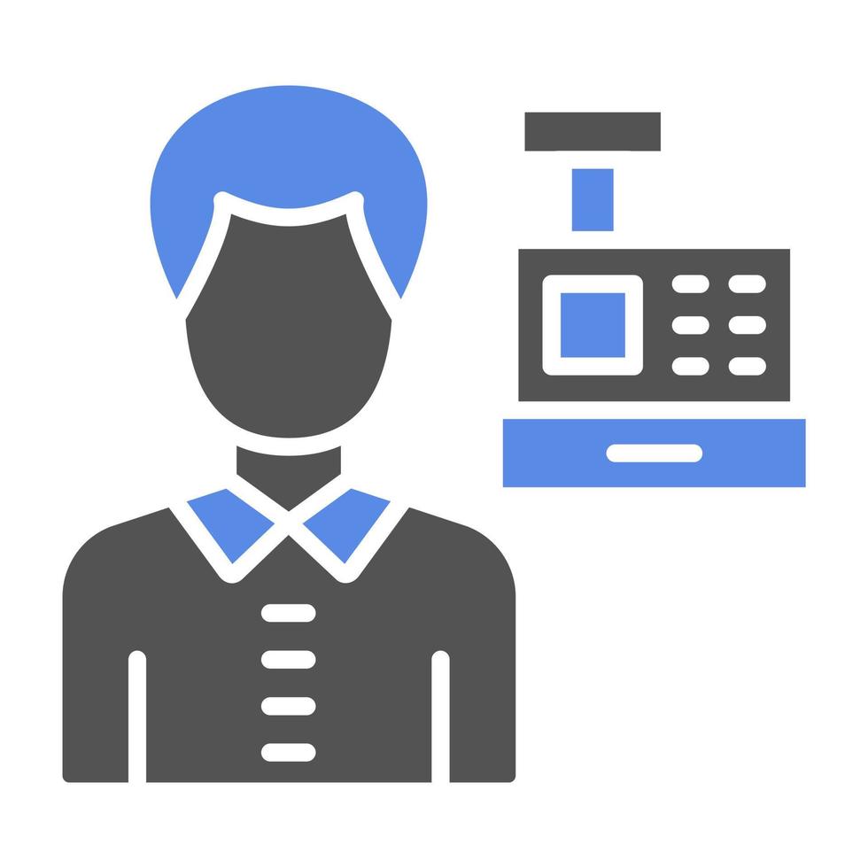 Cashier Male Vector Icon Style