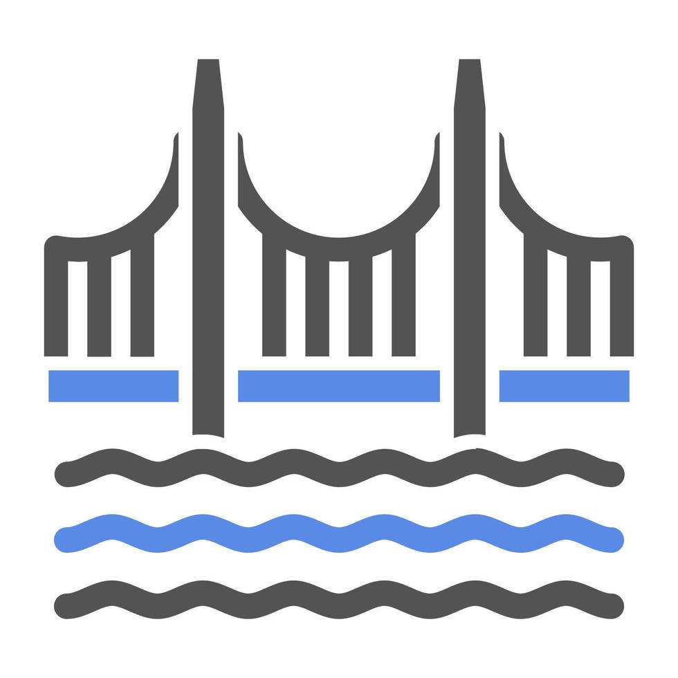 dorado portón puente vector icono estilo