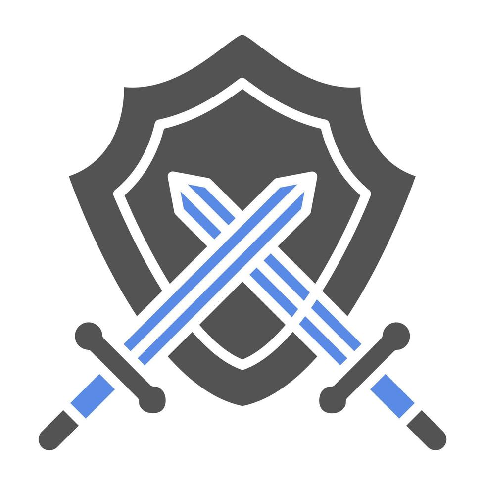 Two Swords And Shield Vector Icon Style