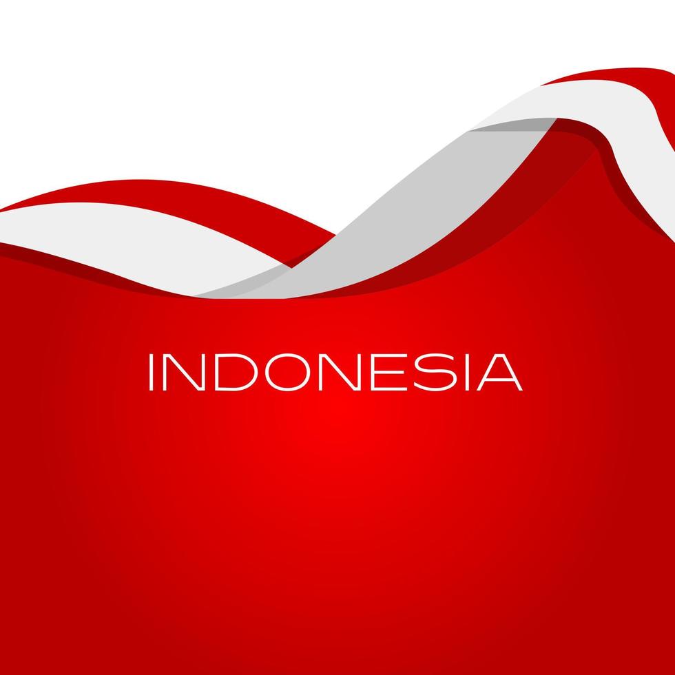 Indonesian flag ribbon. Flag banner vector Illustration