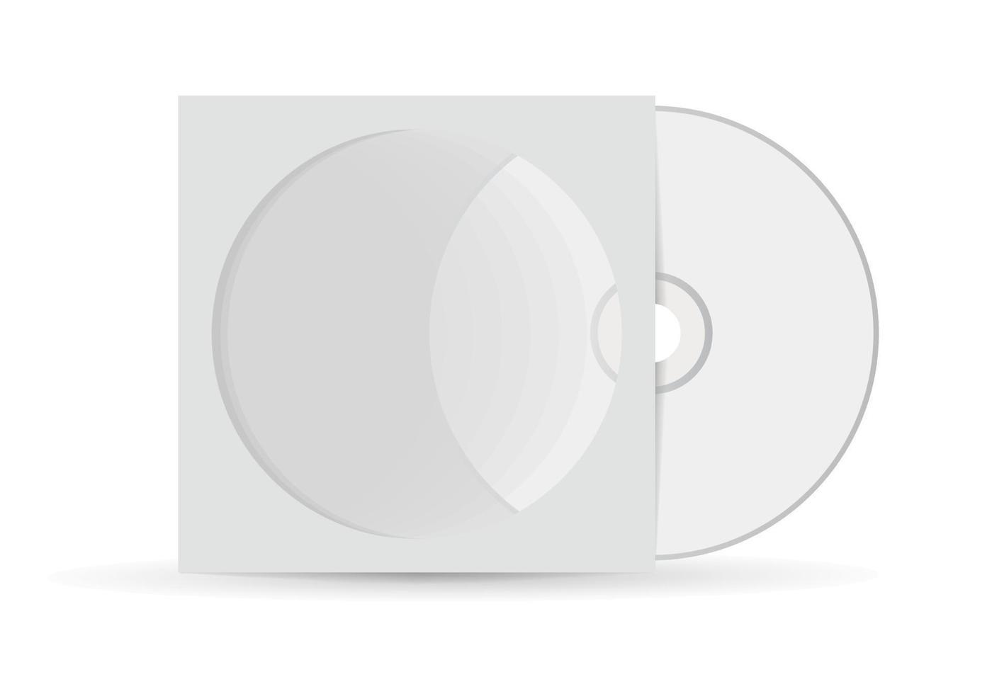 Realistic blank cd with cover mockup template. Design template of compact disc icon isolated on white. Cd vector illustration