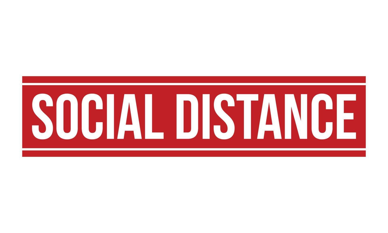 Social Distance Rubber Stamp. Red Social Distance Rubber Grunge Stamp Seal Vector Illustration