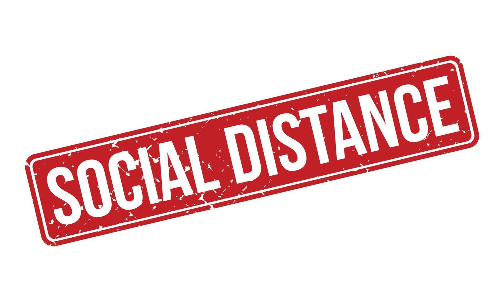 Social Distance Rubber Stamp. Red Social Distance Rubber Grunge Stamp Seal Vector Illustration