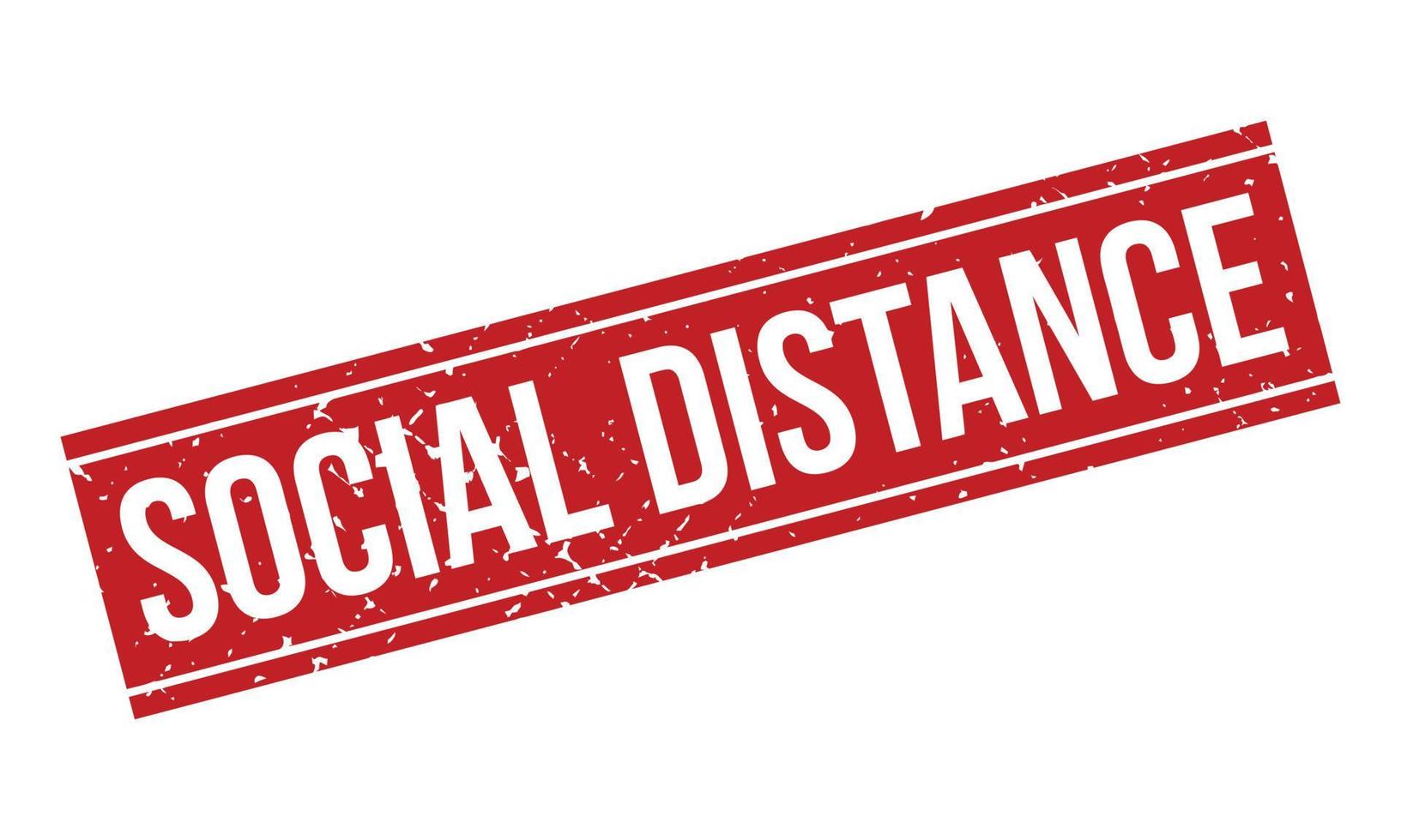 Social Distance Rubber Stamp. Red Social Distance Rubber Grunge Stamp Seal Vector Illustration