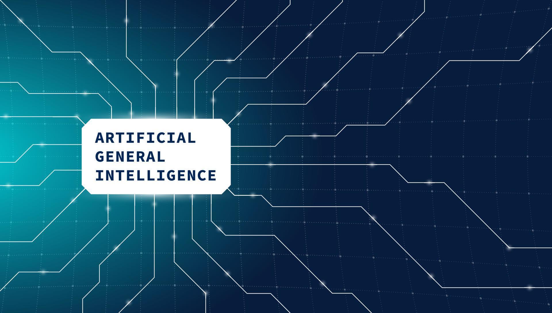 Modern banner design Artificial General Intelligence. AIpowered