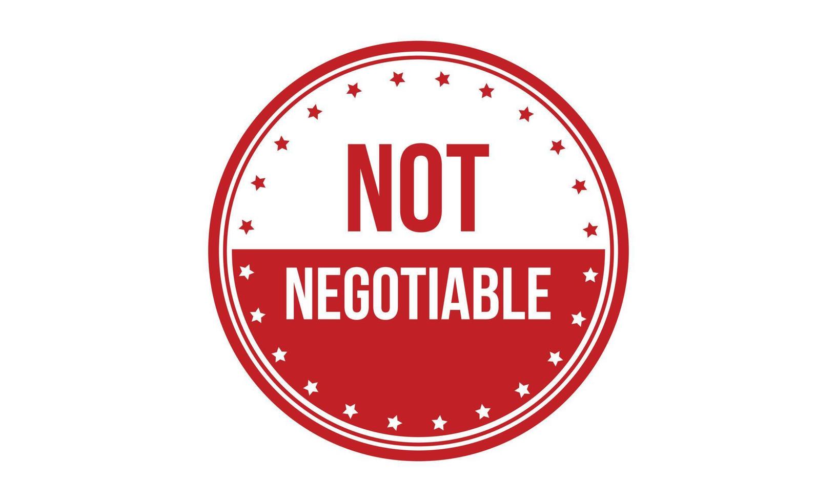 Not Negotiable Rubber Grunge Stamp Seal Stock Vector