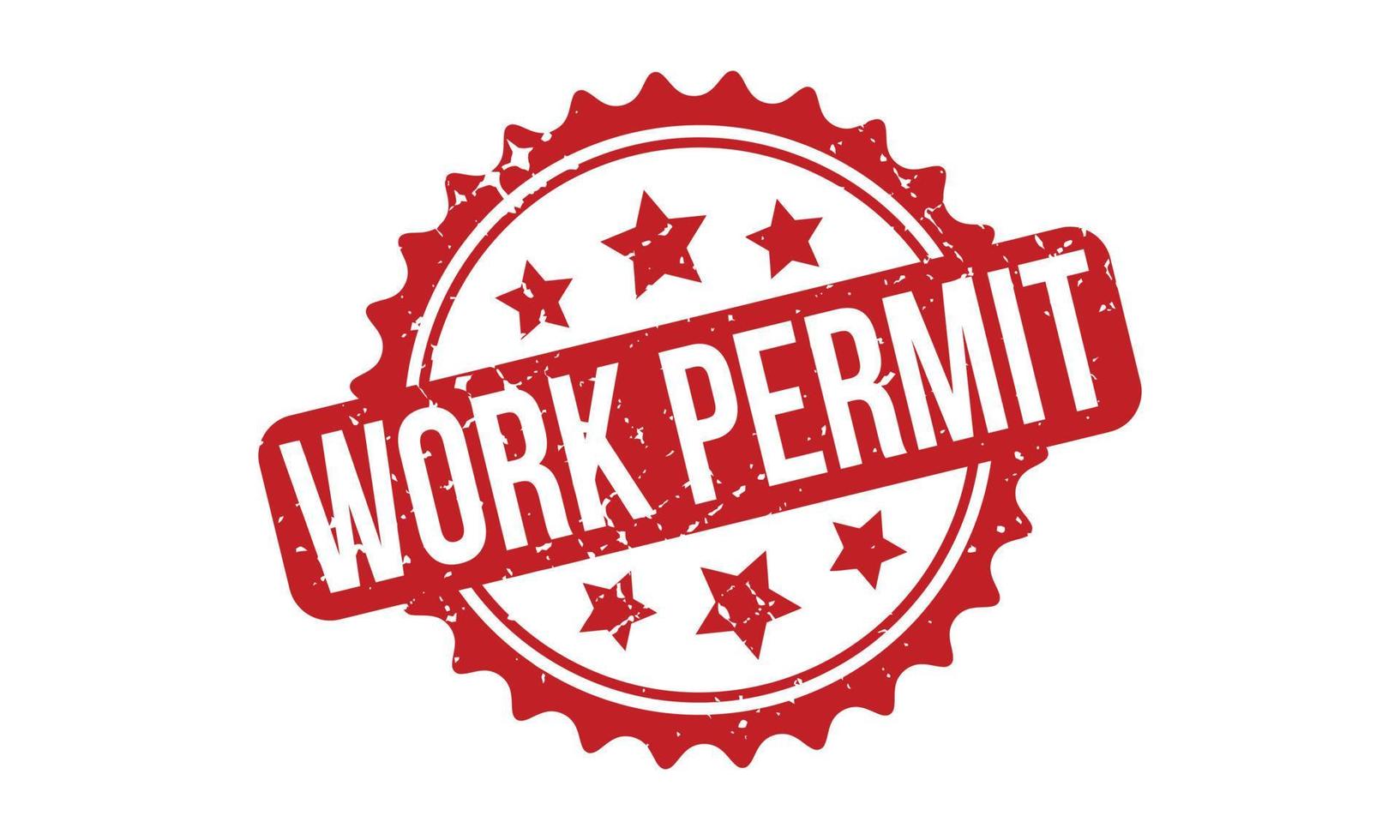 Work Permit Rubber Stamp. Red Work Permit Rubber Grunge Stamp Seal Vector Illustration - Vector