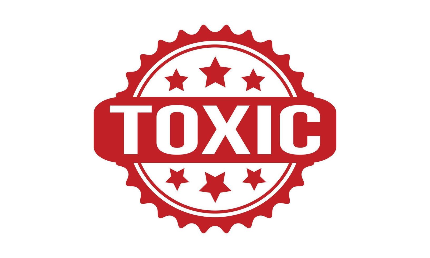 Toxic Rubber Stamp. Red Toxic Rubber Grunge Stamp Seal Vector Illustration