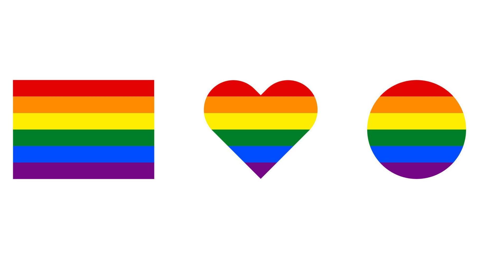 orgullo bandera moderno y minimalista concepto. lgbt arco iris íconos y bandera. pegatinas ilustración vector
