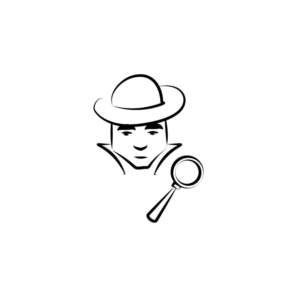 detective avatar bosquejo estilo vector icono