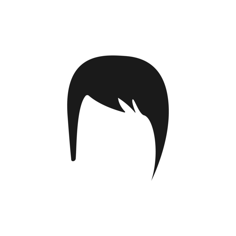 cabello, mujer, Corte de pelo corto vector icono