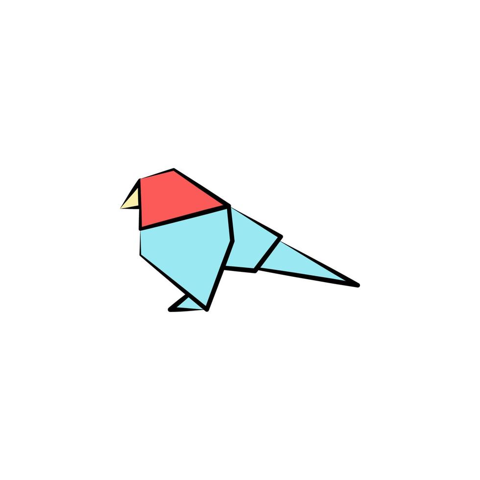 a parrot colored origami style vector icon