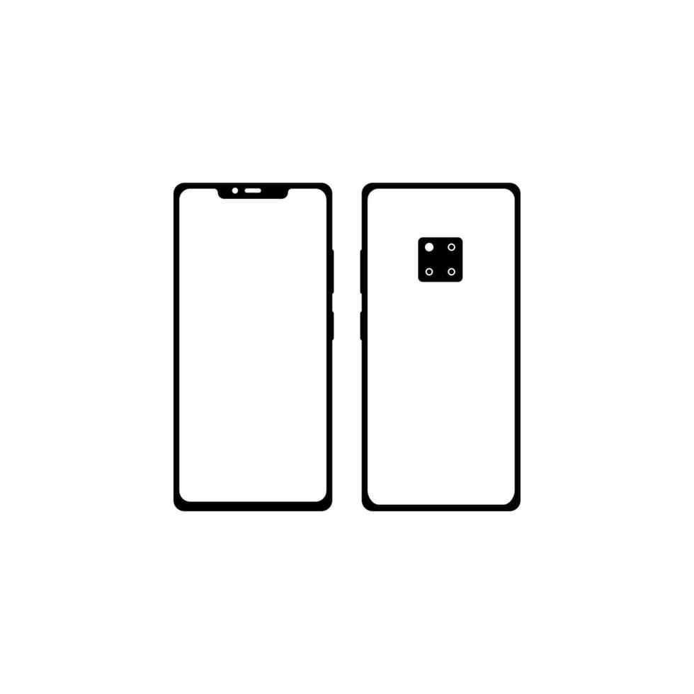 Smartphone, two sides vector icon