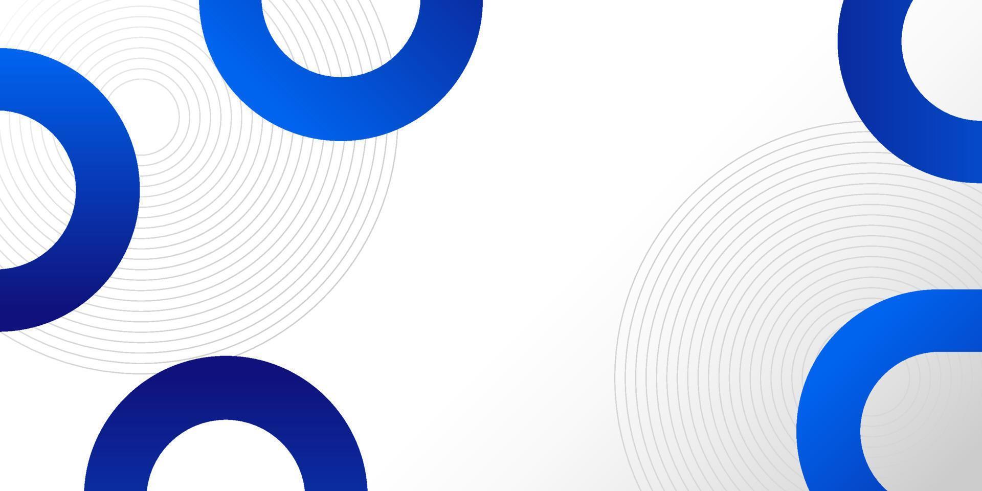 Blue and white abstract background with circles composition vector