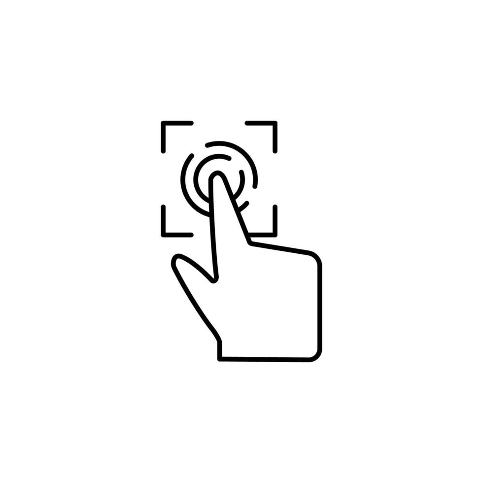 Finger, push, touch vector icon