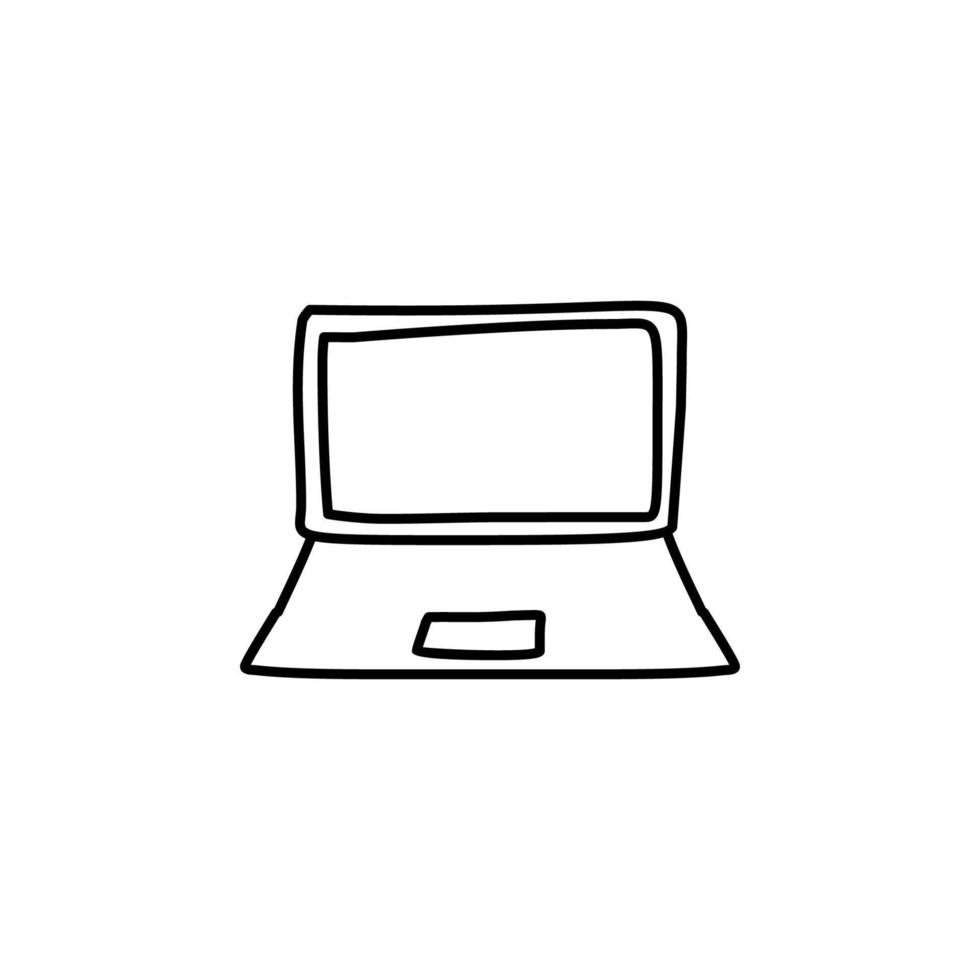 a laptop sketch vector icon