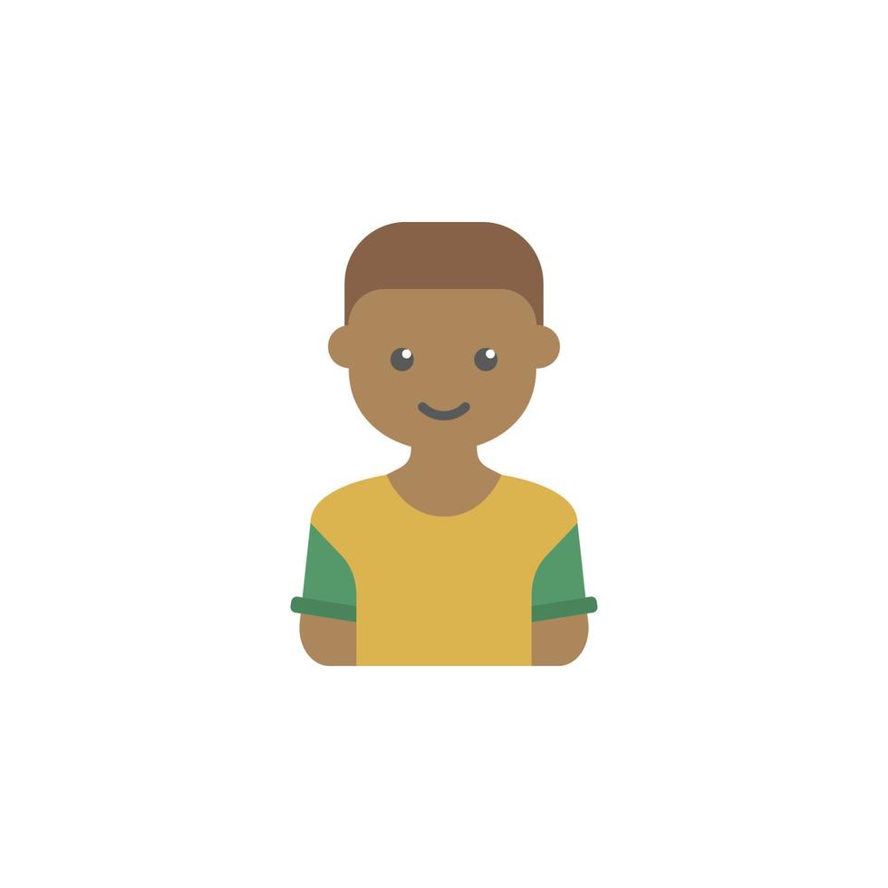 avatar of black boy colored vector icon