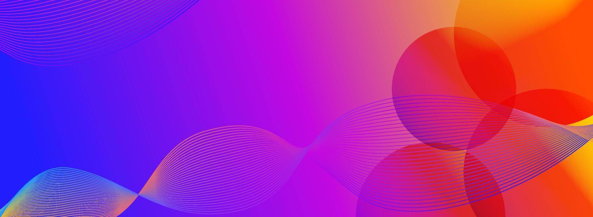 Gradient lines and circles banner abstract background vector