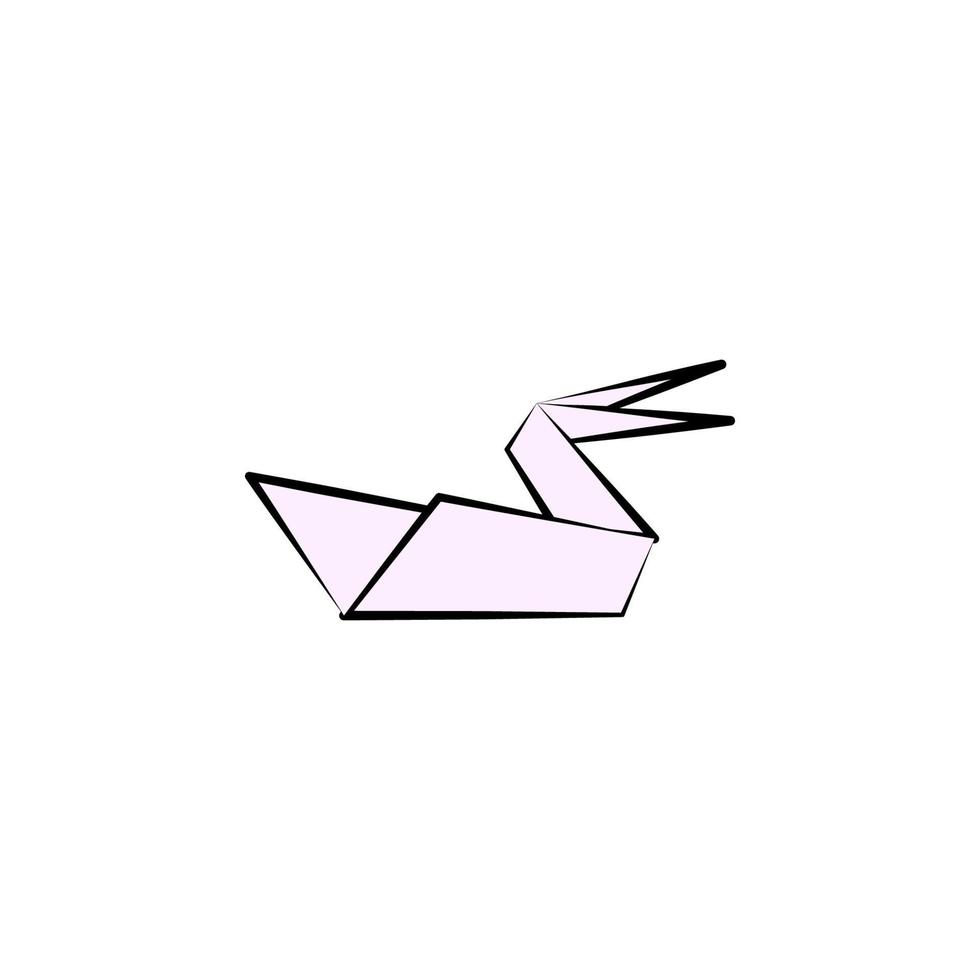 pelícano de colores origami estilo vector icono