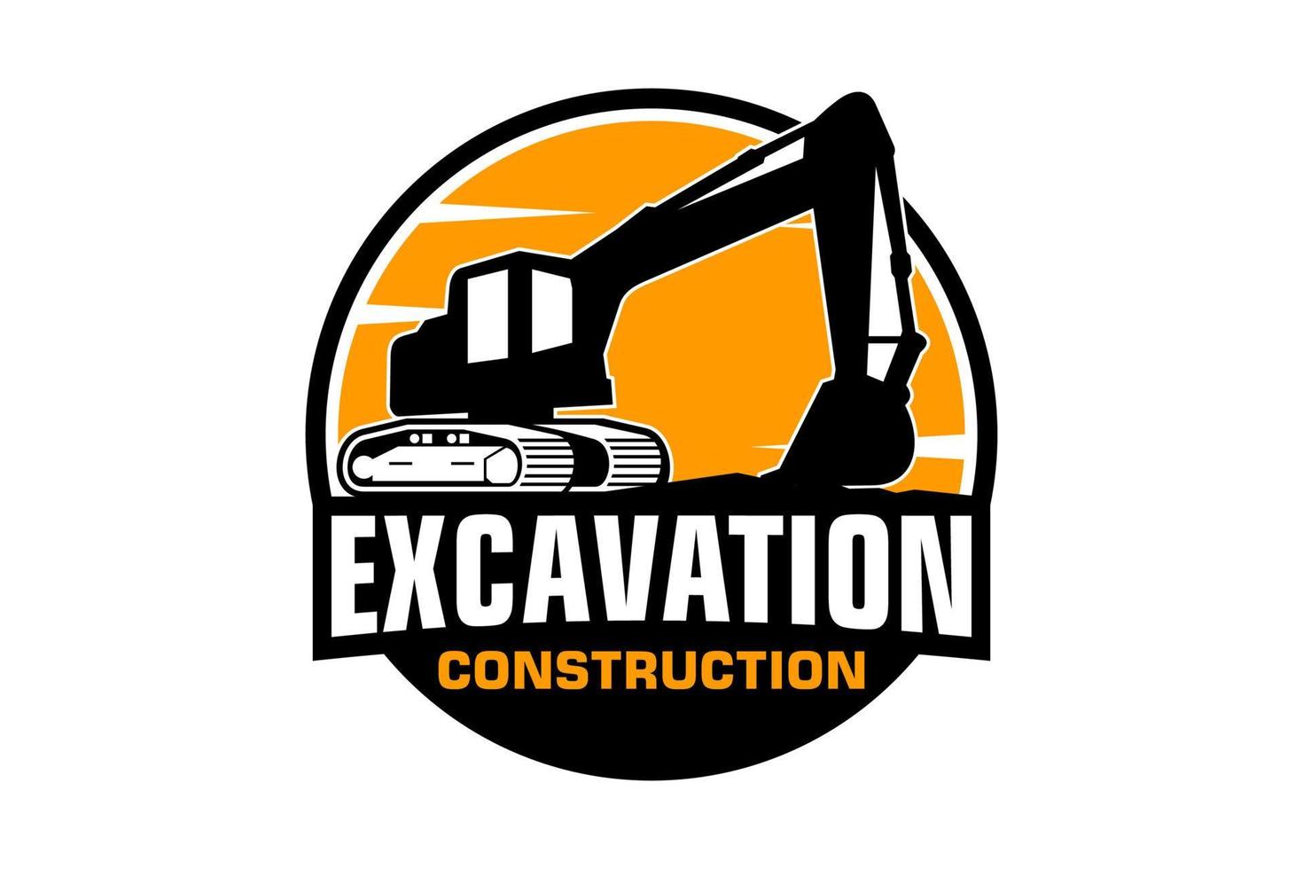 Excavator logo template vector. Heavy equipment logo vector for construction company.