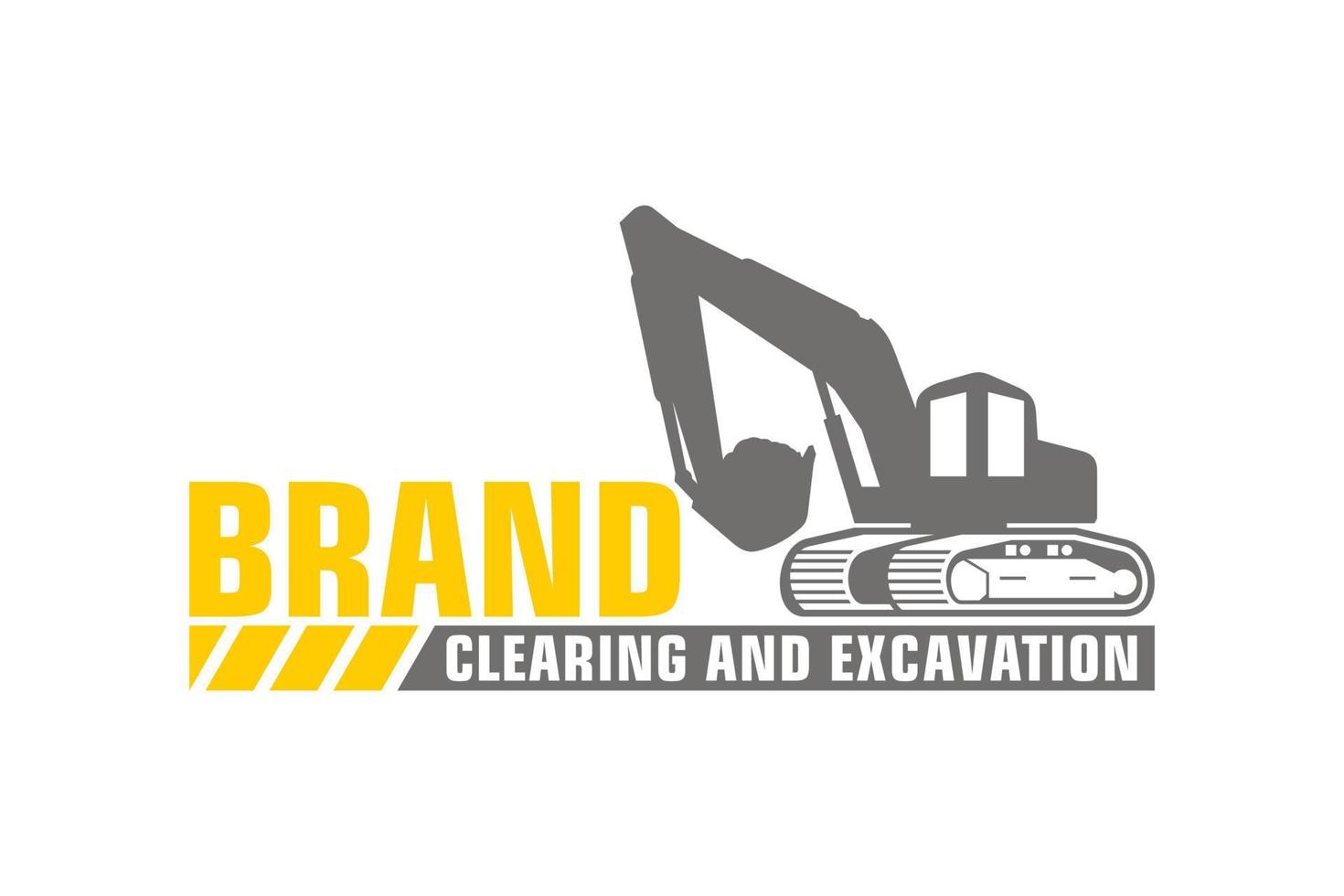 Excavator logo template vector. Heavy equipment logo vector for construction company.