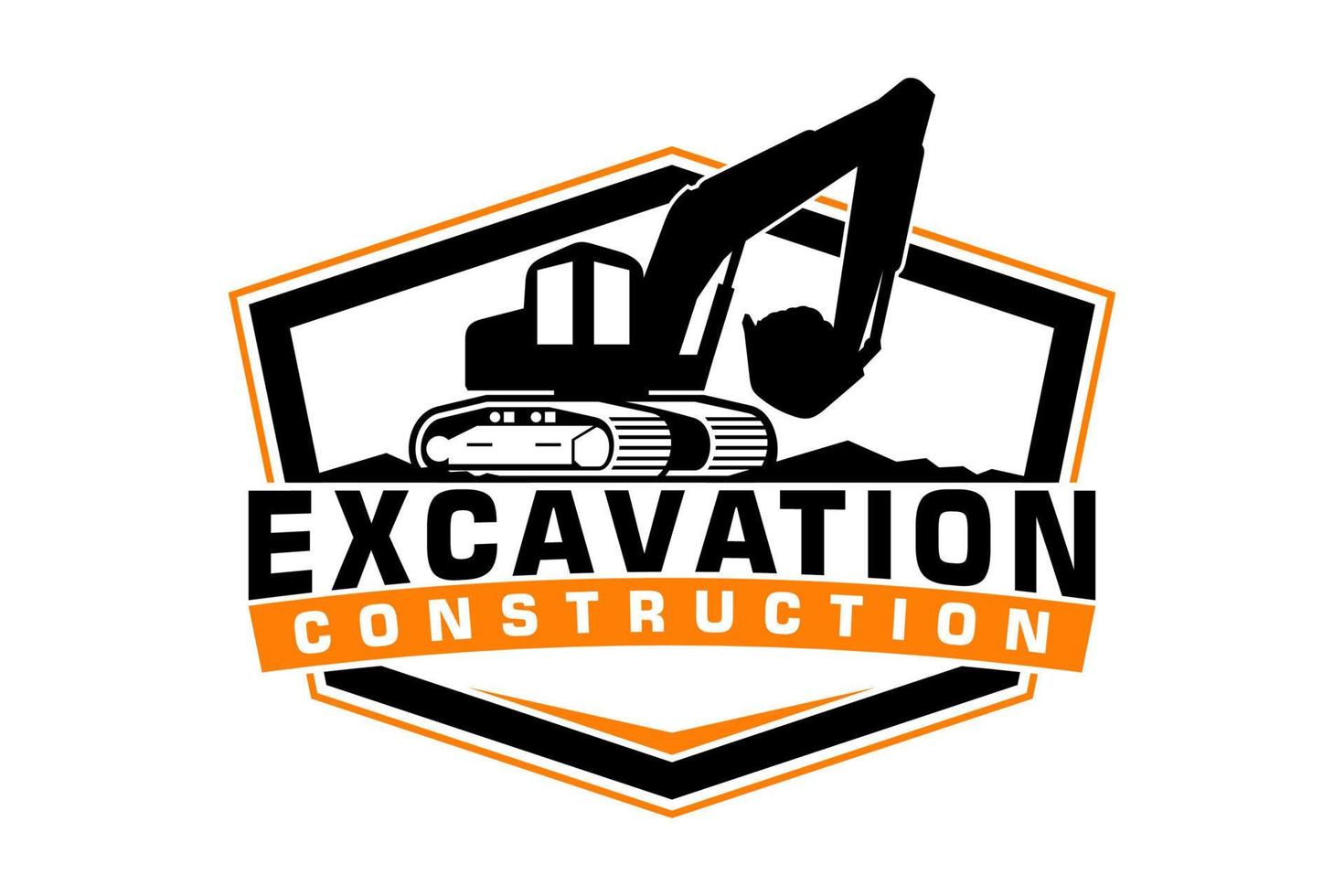 Excavator logo template vector. Heavy equipment logo vector for construction company.