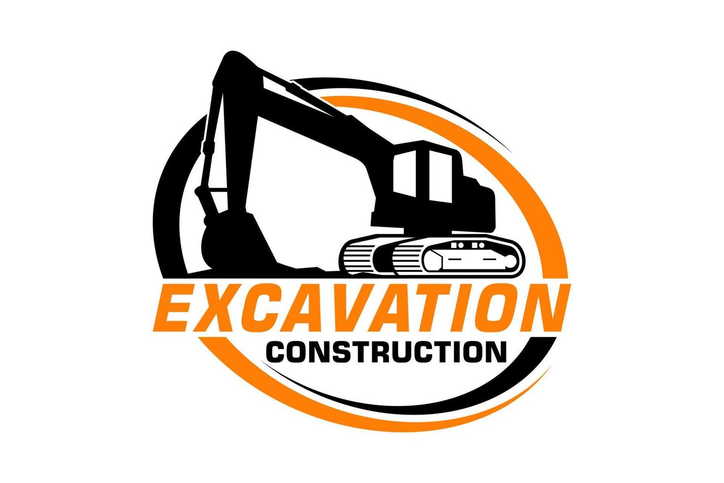 Excavator logo template vector. Heavy equipment logo vector for construction company.