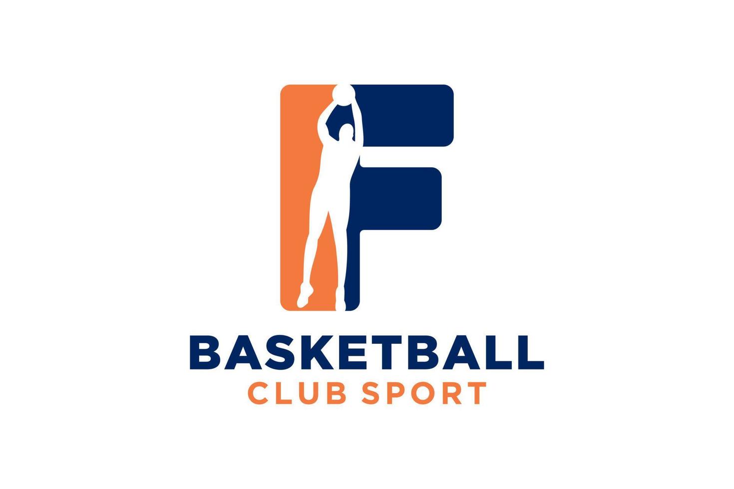 inicial letra F baloncesto logo icono. cesta pelota logotipo símbolo. vector