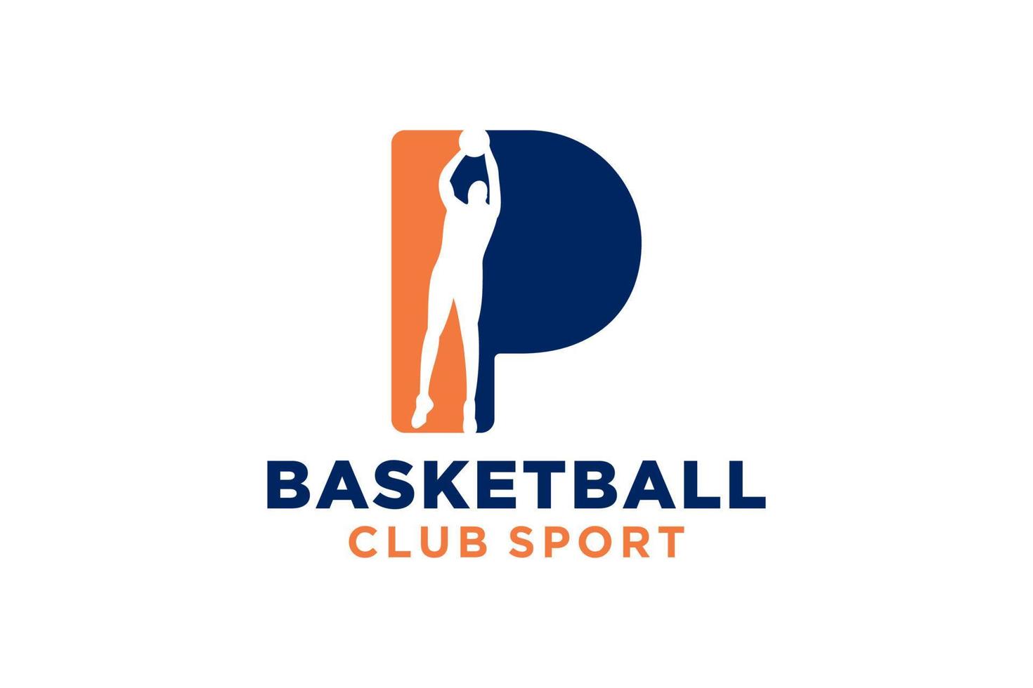 Initial letter P basketball logo icon. basket ball logotype symbol. vector